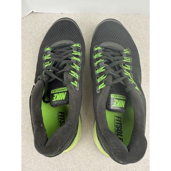 Women’s Nike Lunarglide Running Athletic Sneaker Shoes Black Neon Green Size 7.5 - Picture 7 of 12